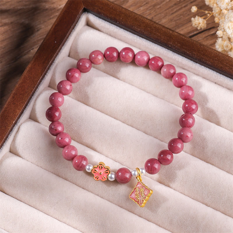 Foviel Rhodonit Pfirsichblüten-Liebes-Energie Armband