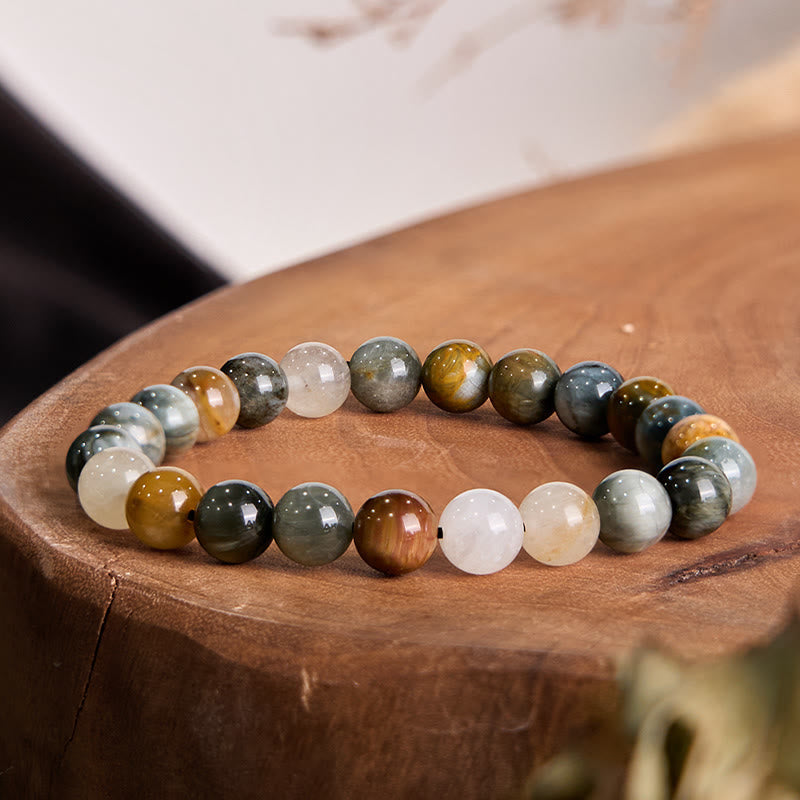 Foviel Natural Eagle's Eye Stone Confidence Positive Bracelet