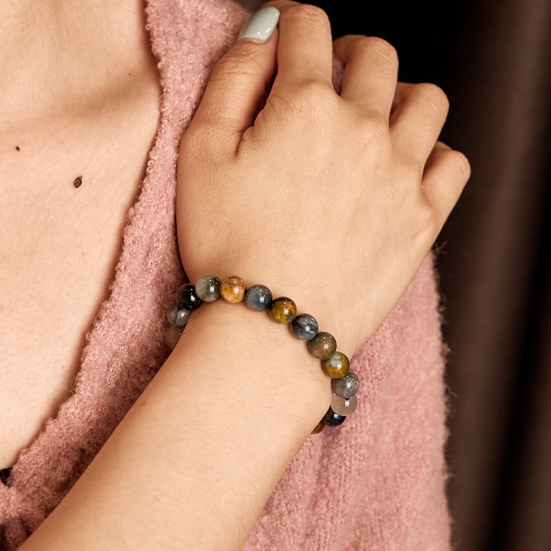 Foviel Natural Eagle's Eye Stone Confidence Positive Bracelet