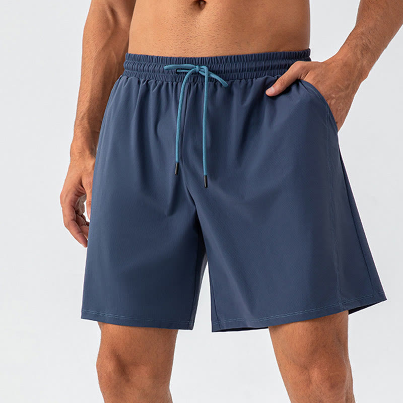 Buddha Stones Men's Casual Breathable Loose Nylon Quick Dry Sports Shorts With Pockets - SteelBlue - US/UK/AU44,EU54 (2XL) - image 10