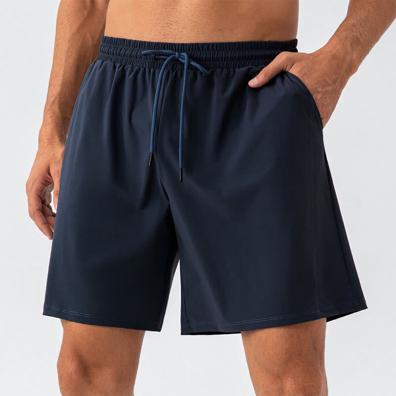 Buddha Stones Men's Casual Breathable Loose Nylon Quick Dry Sports Shorts With Pockets - MidnightBlue - US/UK/AU44,EU54 (2XL) - image 0