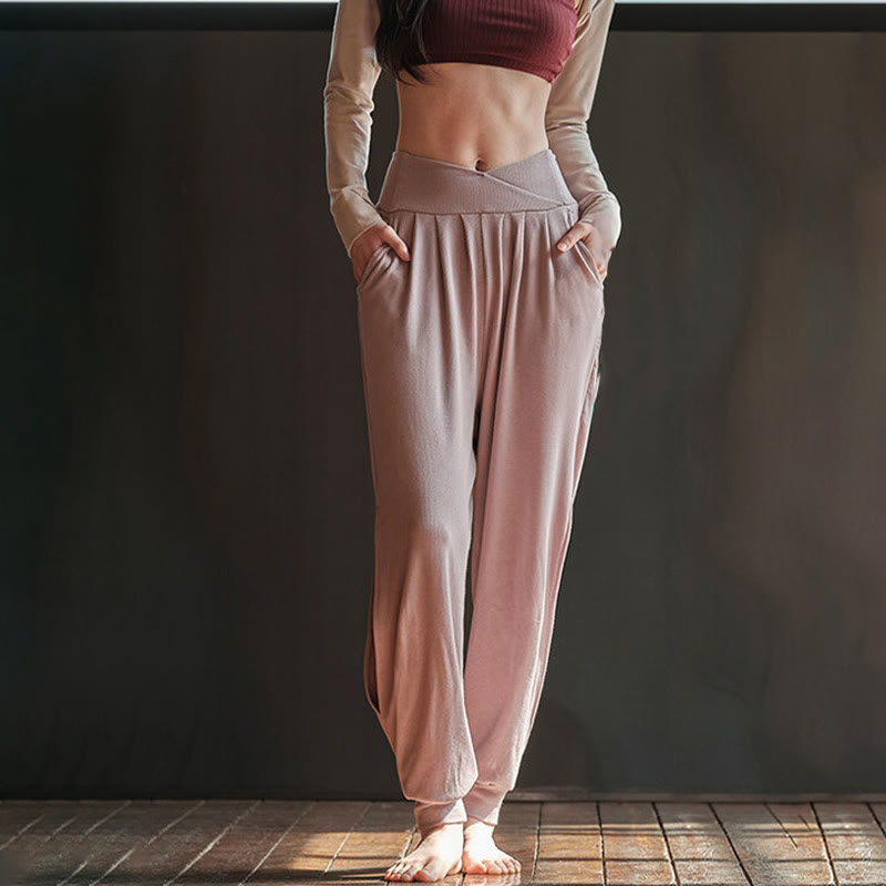 Foviel Casual Plain Gewindeschliff Saum Damen Spandex Hose mit Taschen