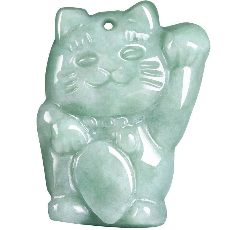 Heute GRATIS: Wohlstand und Abundanz Glücks Cat Jade Halskette Anhänger