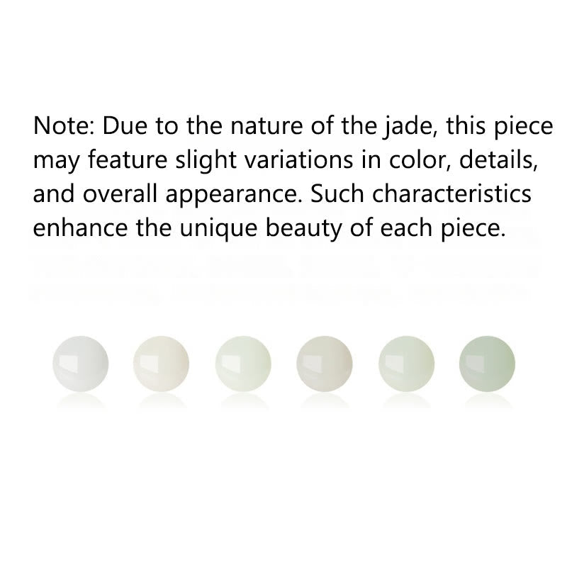 Foviel 999 Sterling Silber Natürlich Hetian-Jade Frieden Schnalle Pfirsichblüten Glück Armband