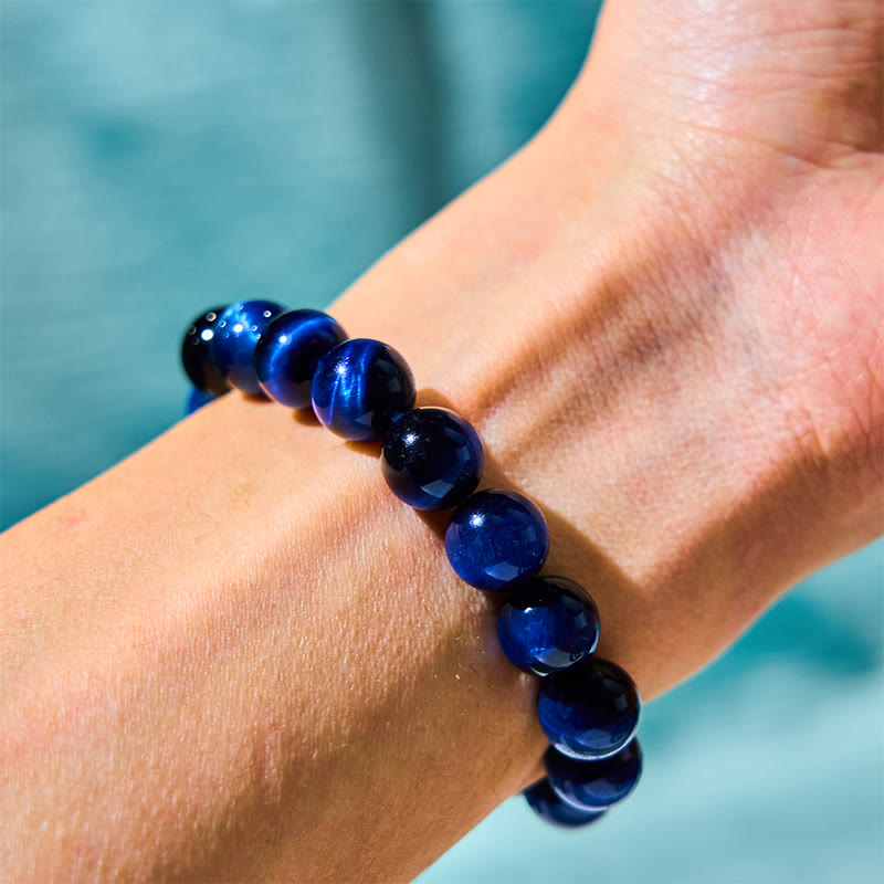 Bracelet de protection en œil de tigre bleu Foviel