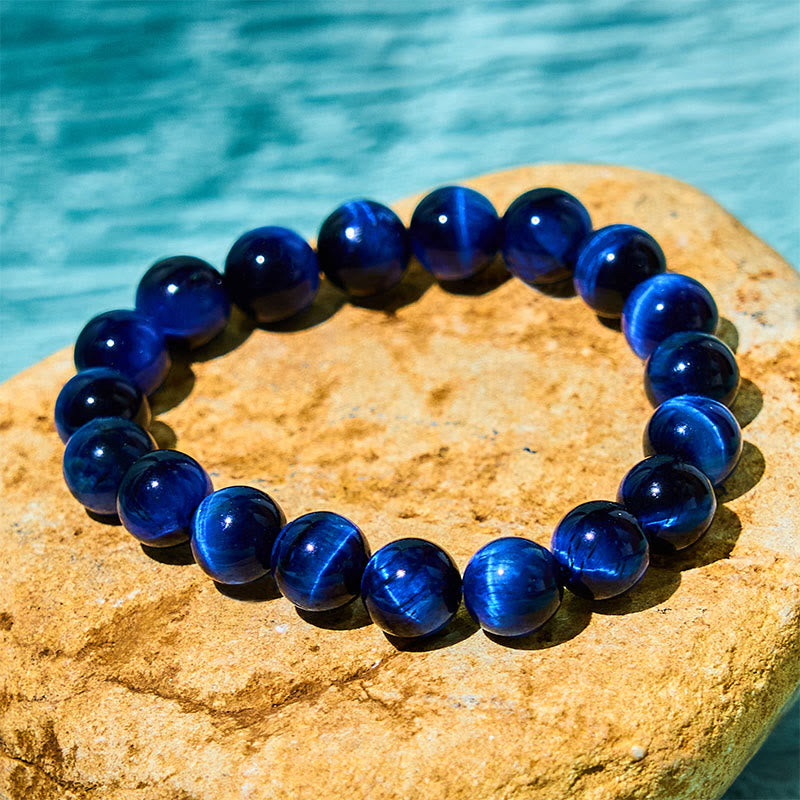 Bracelet de protection en œil de tigre bleu Foviel