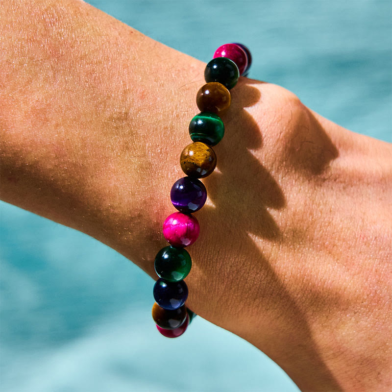 Bracelet Foviel en œil de tigre, résolution et courage