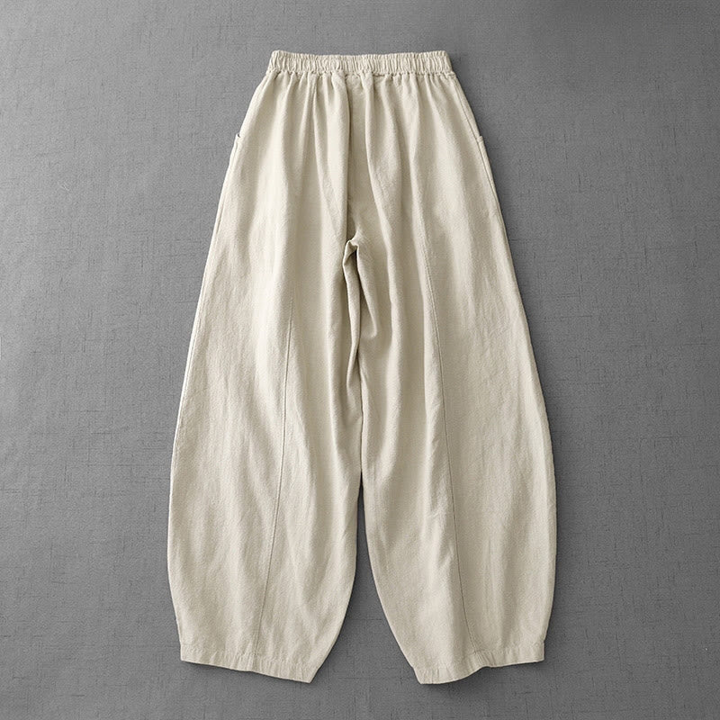 Foviel Casual Plain Damen Harem Hose mit Taschen