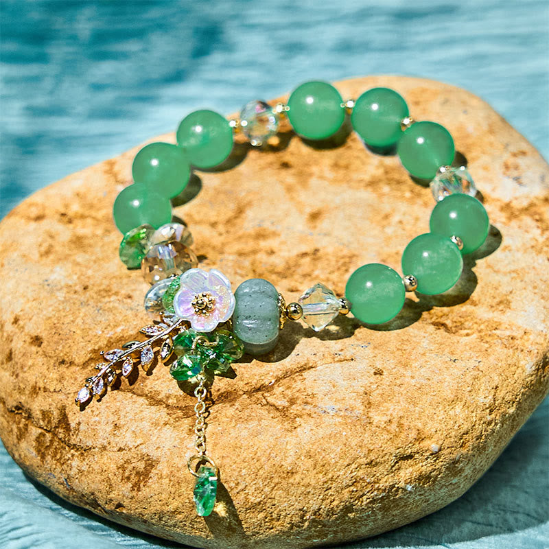 Foviel Blau Kristall Amethyst Sun Stone grüner Aventurin spirituell Armband