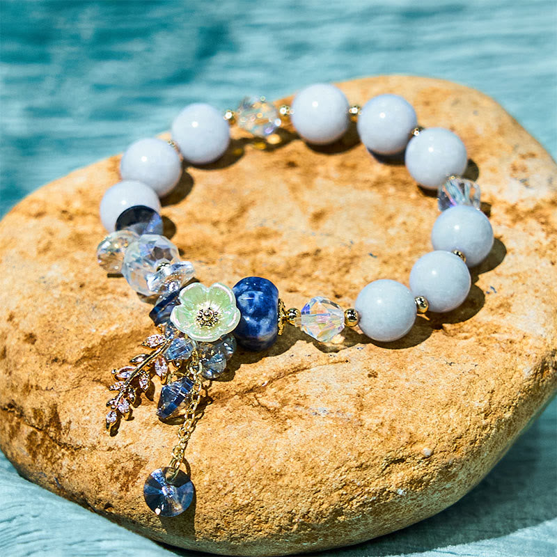 Foviel Blau Kristall Amethyst Sun Stone grüner Aventurin spirituell Armband