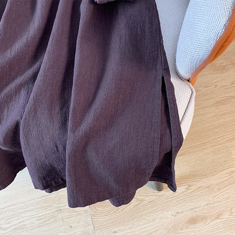 Foviel Casual Women's Plain Frog-Button Stand Collar Design Long Sleeve Shirt