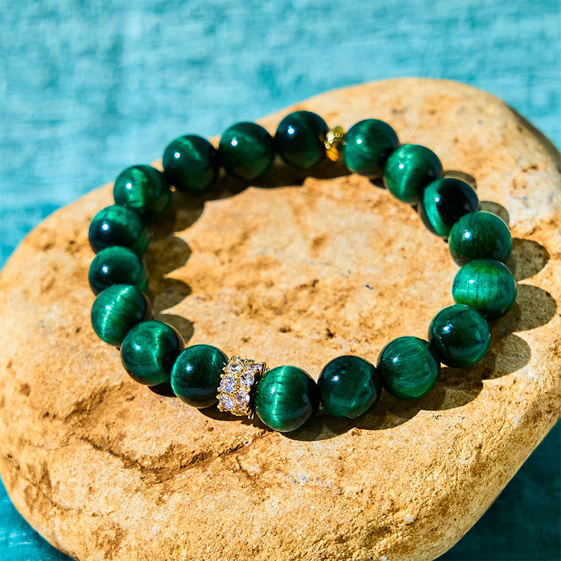 Foviel Grüne Tigerauge positive Armband