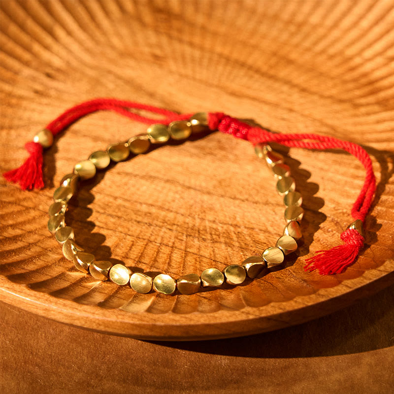 Foviel Tibetische Kupferperlen spirituell Glück Armband