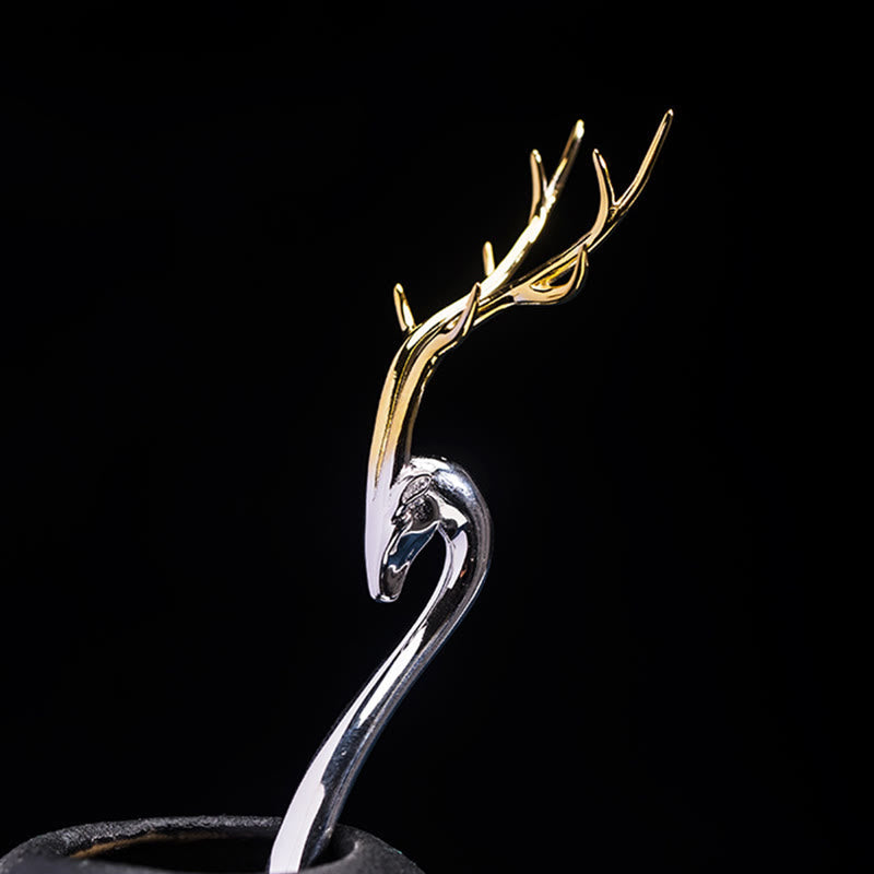 Épingle à cheveux de protection en bois de cerf en argent sterling 925 Foviel
