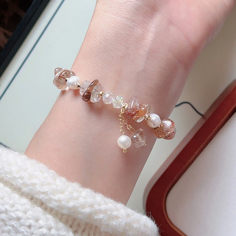 Foviel Natural Super Seven Crystal Irregular Small Pieces Positive Bracelet