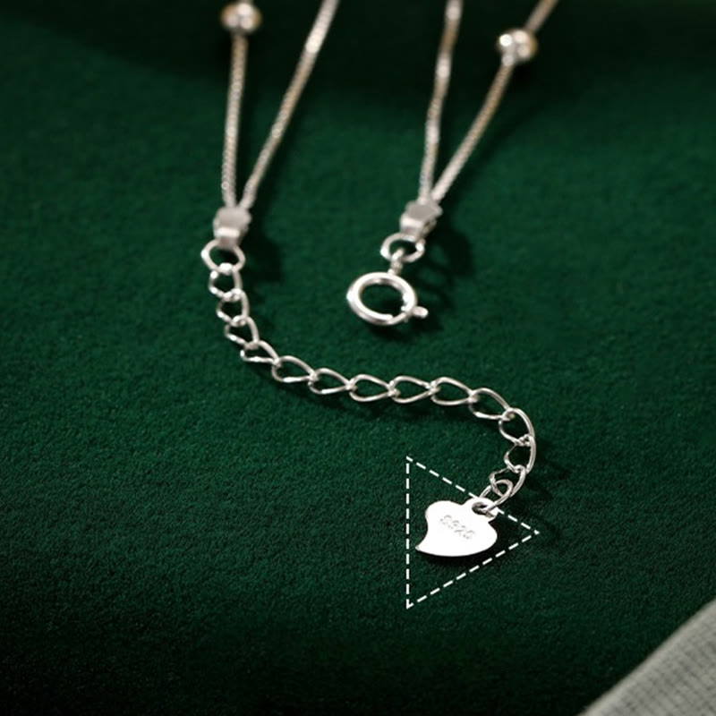 Foviel 925 Sterling Silber Ginkgo Blatt doppelter Schichtschutz Anklet
