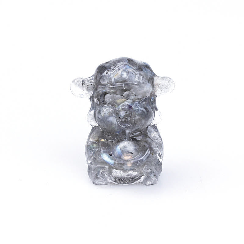 Foviel Dieu de la Richesse Cristal d'Améthyste Résine Énergie Fortune Décoration de Maison