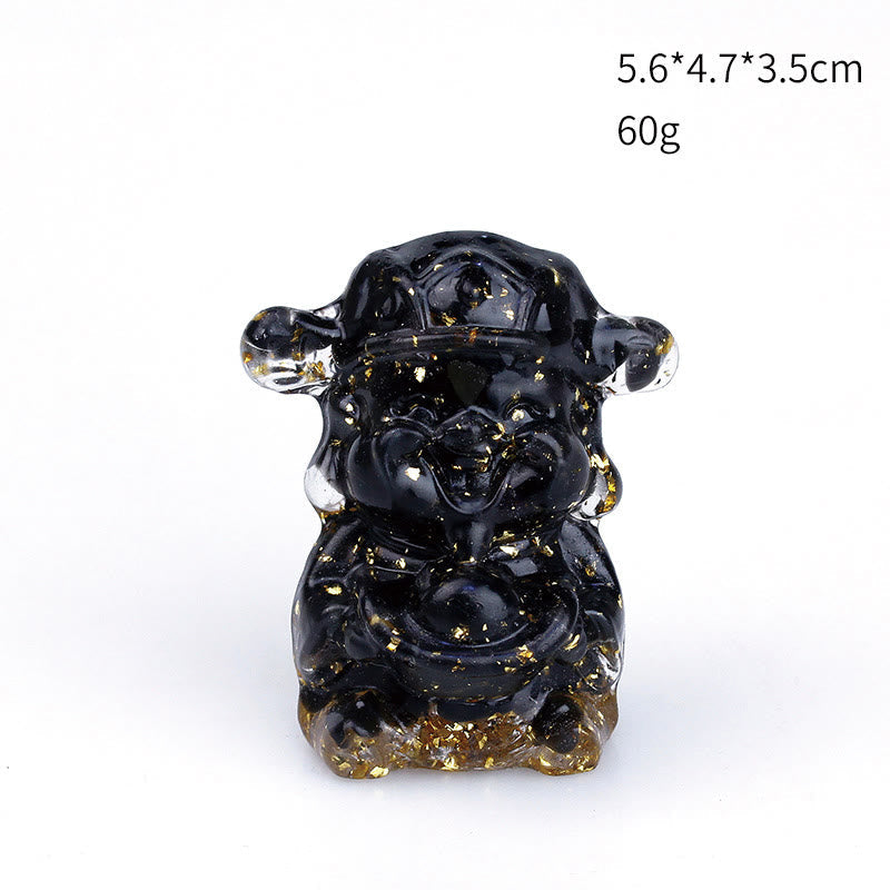 Foviel Dieu de la Richesse Cristal d'Améthyste Résine Énergie Fortune Décoration de Maison
