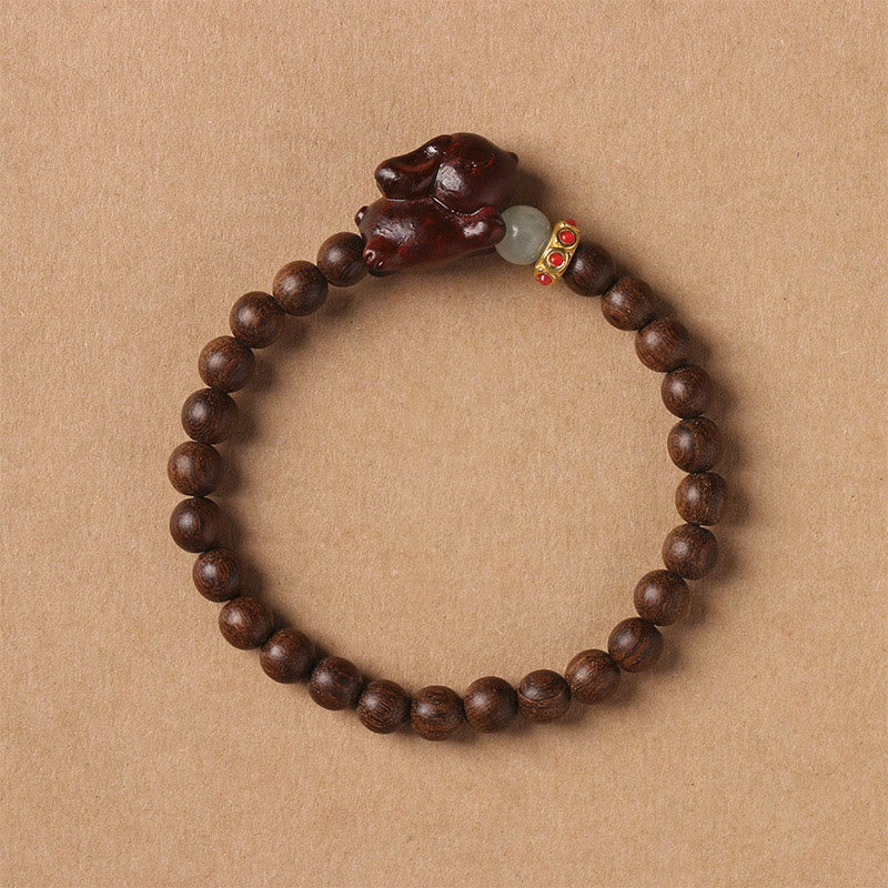 Foviel Grün Sandelholz Gold Sandelholz Niedlich Kaninchen positives Armband