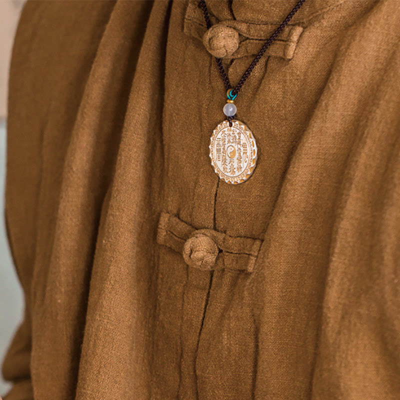 Foviel Mountain Ghosts Spend Money Yin Yang Bagua Design Copper Harmony Necklace Pendant