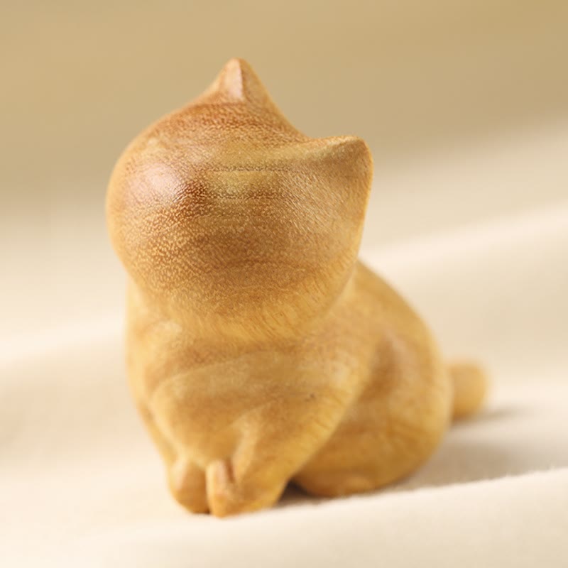Décoration d'intérieur Foviel Petit Chat en Bois de Santal (Modèle aléatoire)