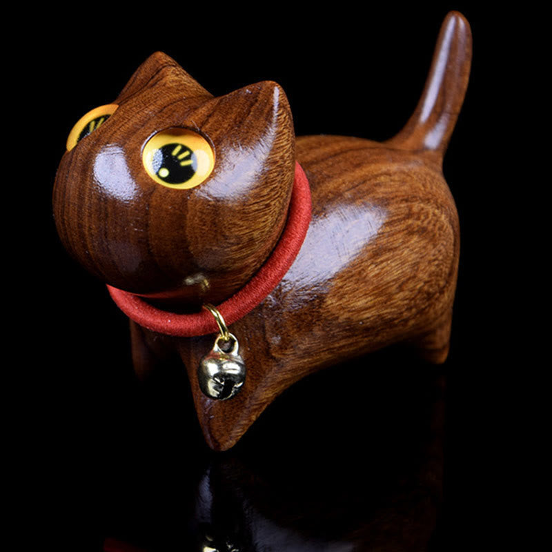 Foviel Rosenholz Carving Katze Wärme Wohndekoration