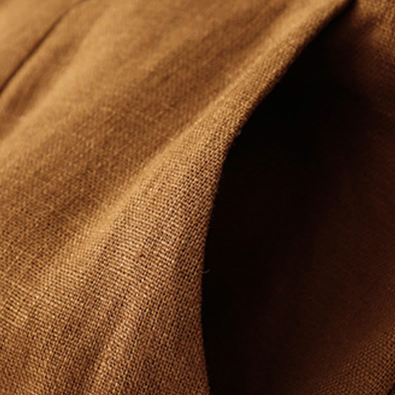 Buddha Stones Summer Casual Simple Zipper Design Linen Women's Wide Leg Pants With Pockets - image 34
