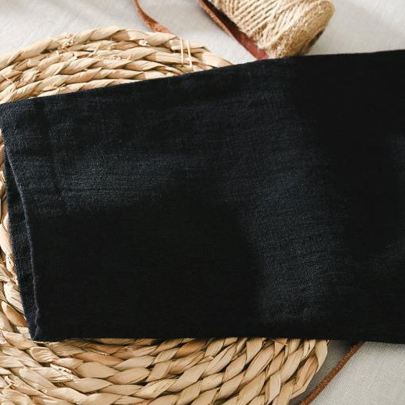 Pantalon décontracté d'été Foviel pour homme en ramie et lin avec cordon de serrage et poches