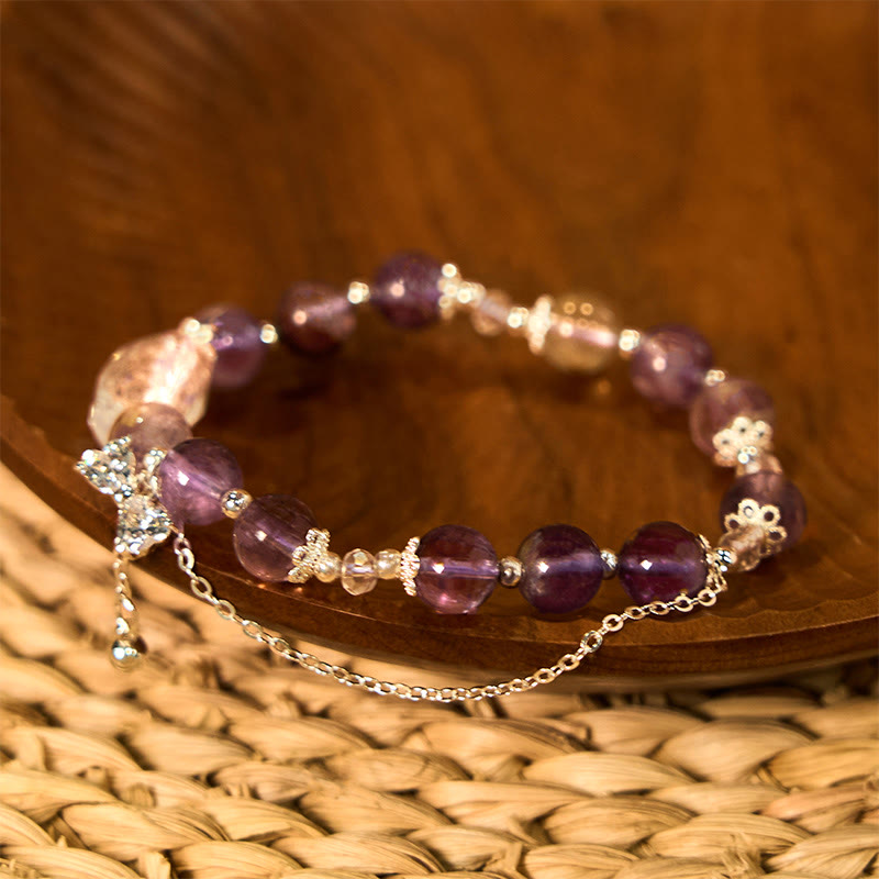 Foviel Natürliche lila-Phanthetal-Bogen Weisheit Armband