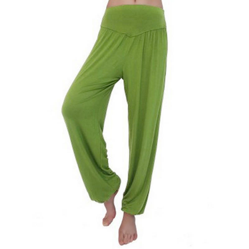 Foviel Solid Color Yoga Dance Long Harem Pants
