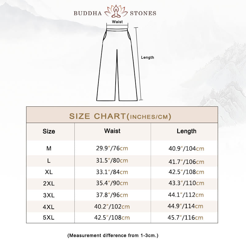 Foviel Solid Color Cotton Linen Men's Wide Leg Pants With Pockets