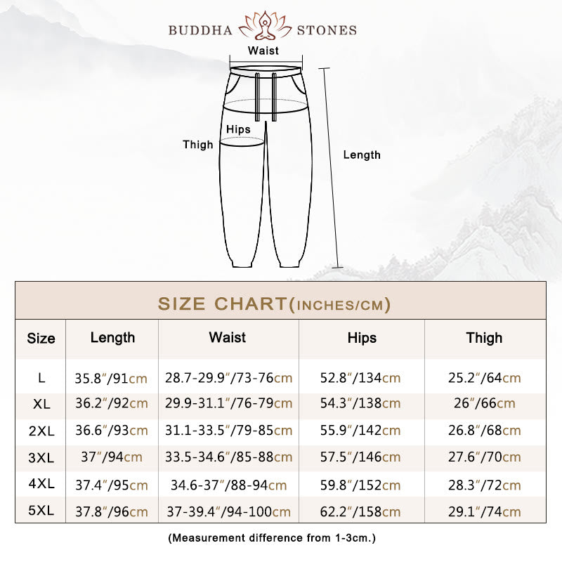 Buddha Stones Plain Color Red Drawstring Linen Men's Pants With Pockets - image 3