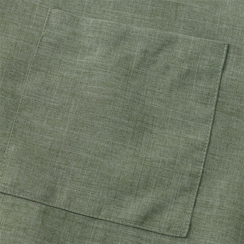 Foviel Summer Men's Button Plain Short Sleeve Shirt With Pocket