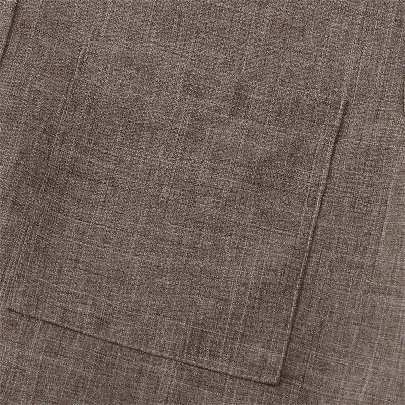Foviel Summer Men's Button Plain Short Sleeve Shirt With Pocket