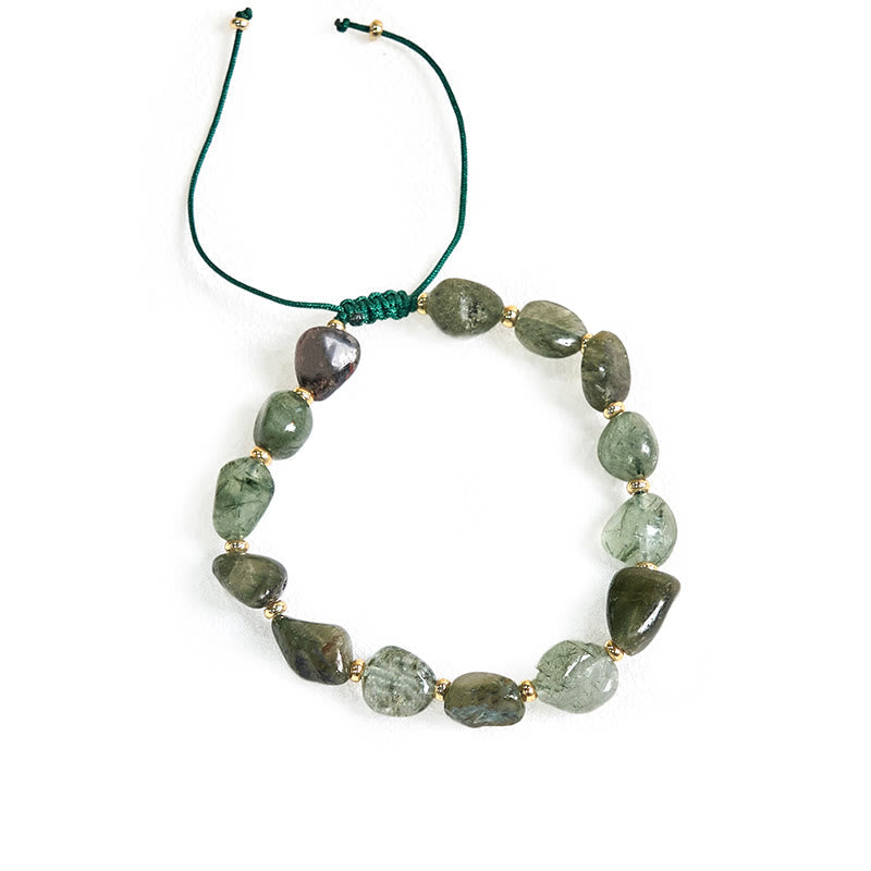 Bracelet de protection tressé en quartz rutilé vert Foviel