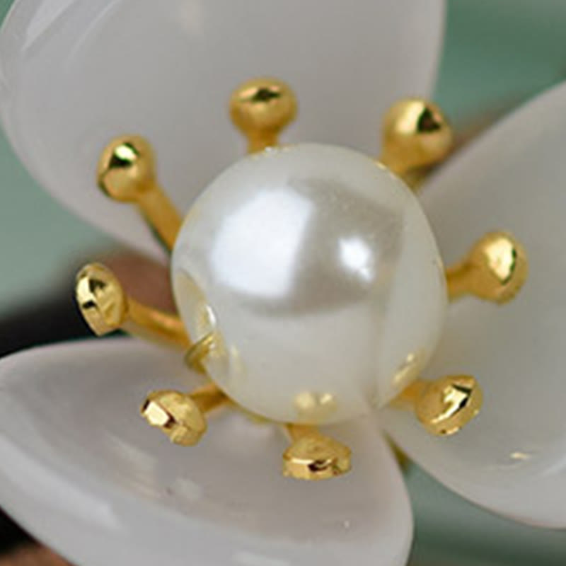 Foviel Grain Wood Liuli Magnolia Flowers Pearl Protection Hairpin