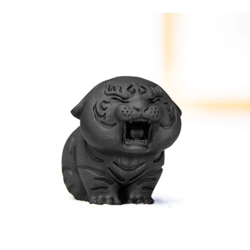 Foviel Mini Statue de tigre mignon en résine coulée pour décoration intérieure contre la rouille et la poudre de fer