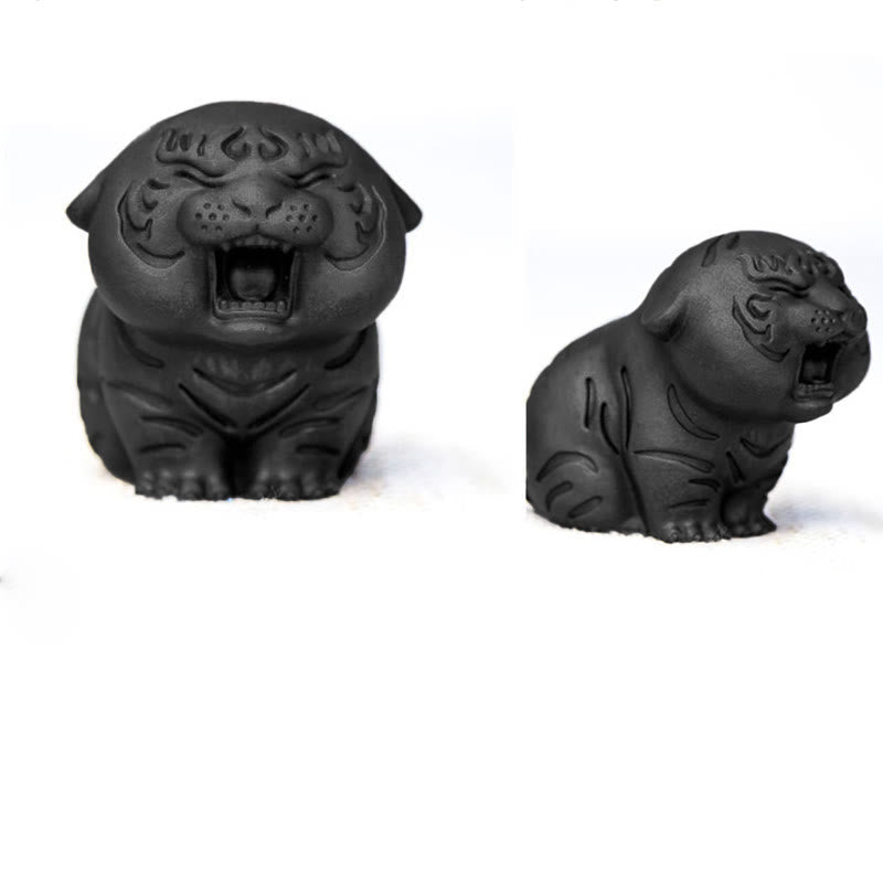 Foviel Mini Statue de tigre mignon en résine coulée pour décoration intérieure contre la rouille et la poudre de fer