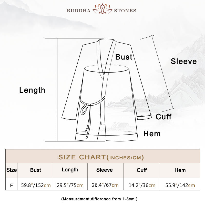 Veste Foviel à lacets style tie-dye, haut de méditation zen ouvert sur le devant