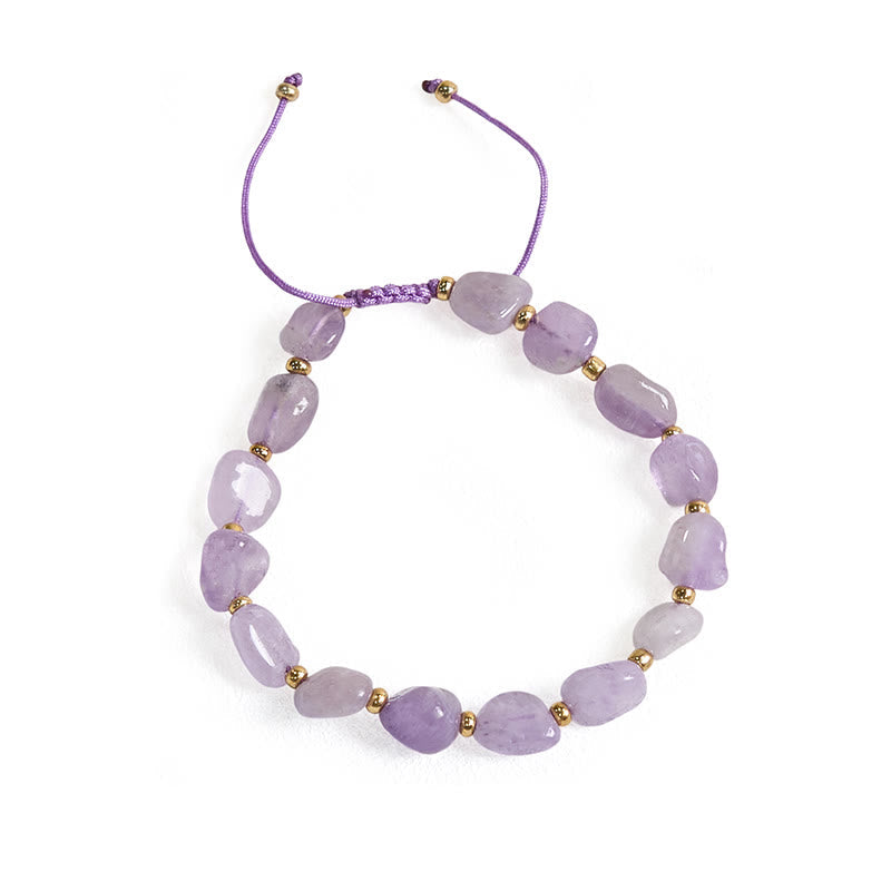 Foviel Unregelmäßige Form Amethyst Geflecht String Balance Armband