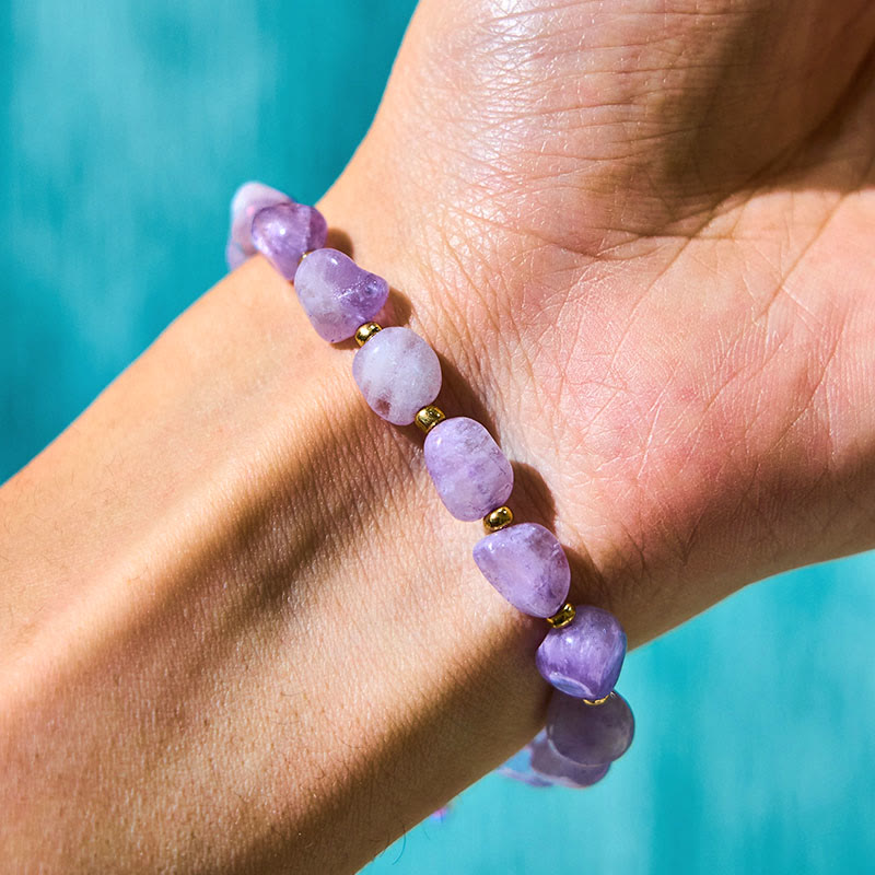 Foviel Unregelmäßige Form Amethyst Geflecht String Balance Armband