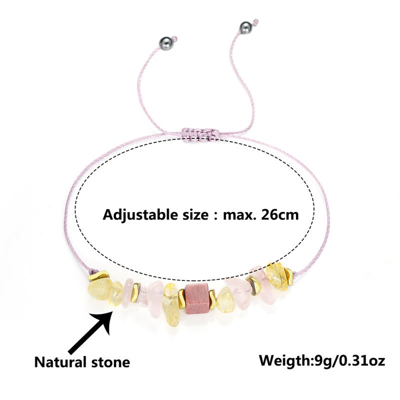 Foviel Thank You Rose Quartz Citrine Rhodonite Passionate Bracelet
