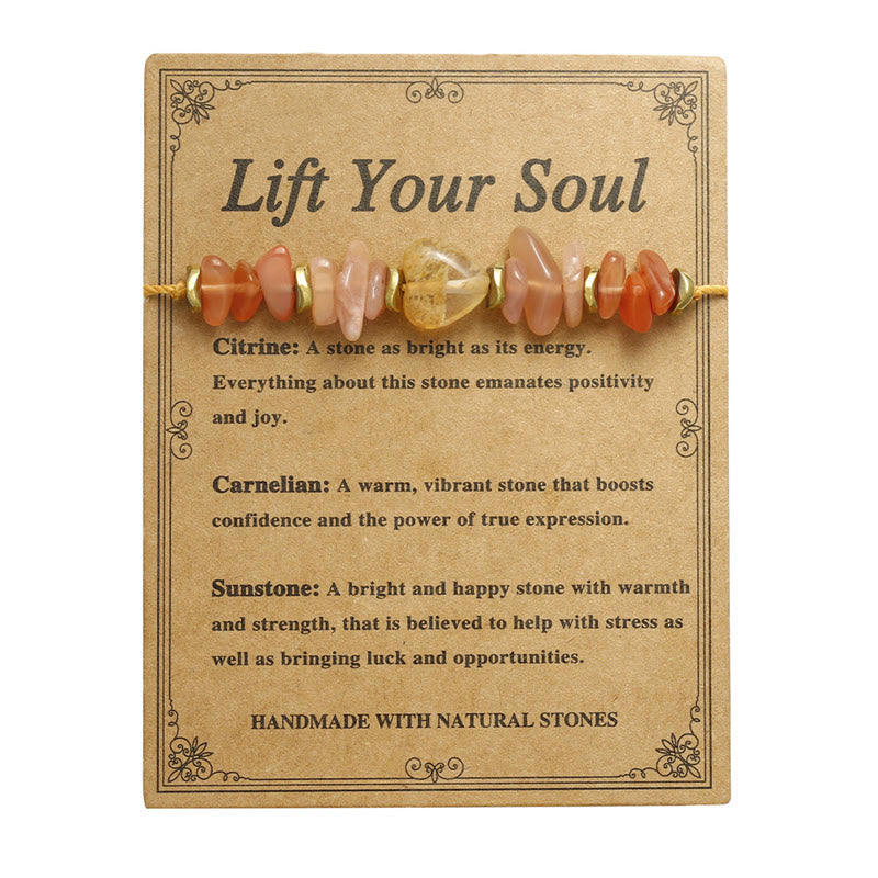 Foviel Lift Your Soul Citrine Carnelian Sun Stone Happiness Bracelet