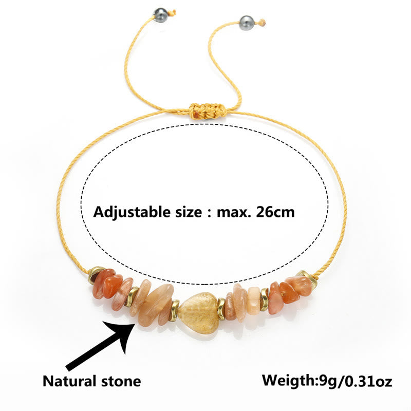 Foviel Lift Your Soul Citrine Carnelian Sun Stone Happiness Bracelet