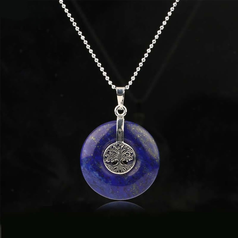 Foviel Verschiedene Kristallrosen Quarz grüner Aventurin Amethyst Der Baum des Lebens Freundlichkeit Halskette Anhänger