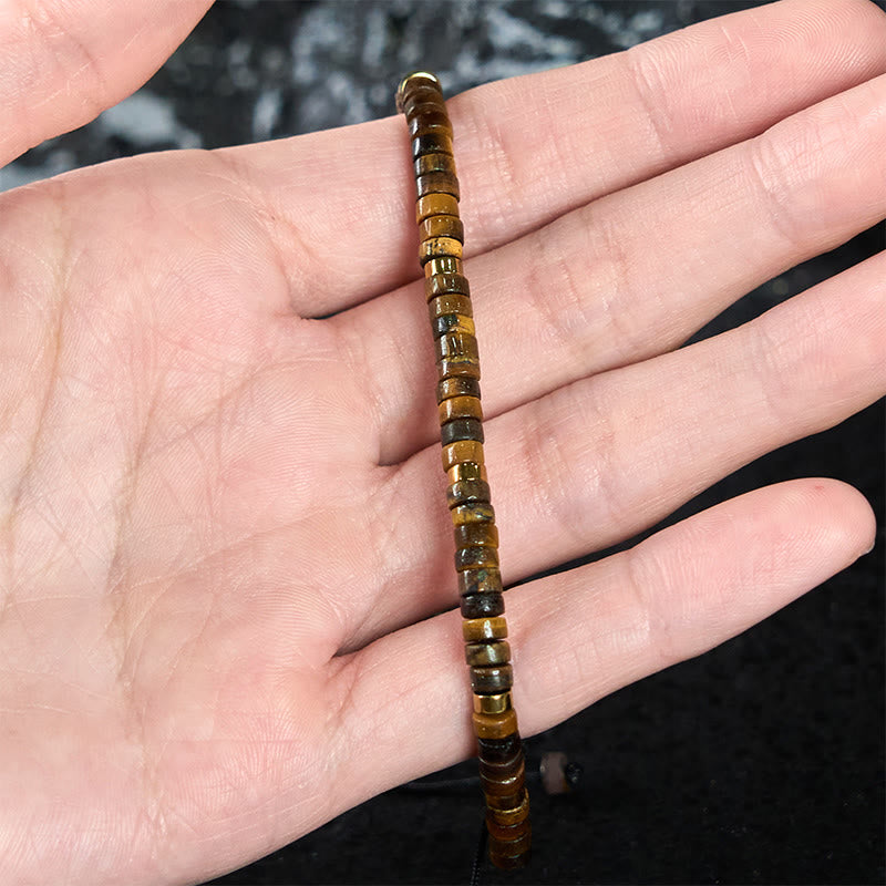 Bracelet de courage en perles d'espacement en œil de tigre naturel Foviel
