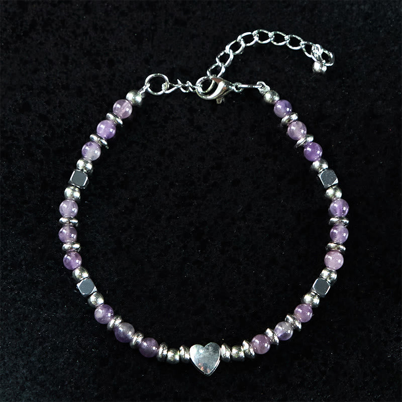 Buddha Stones Natural Stone Amazonite Amethyst Lazurite Rose Quartz Heart Positive Balance Bracelet - image 11