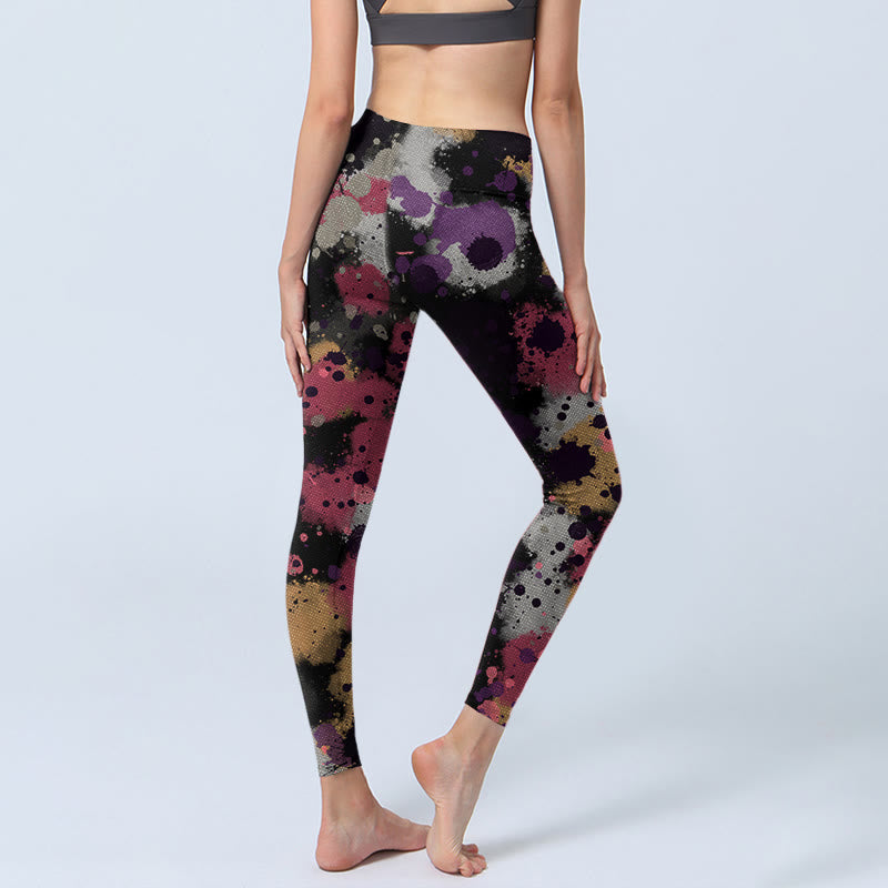 Buddha Stones Splatter Print Exercise Leggings Women's Yoga Pants - image 4