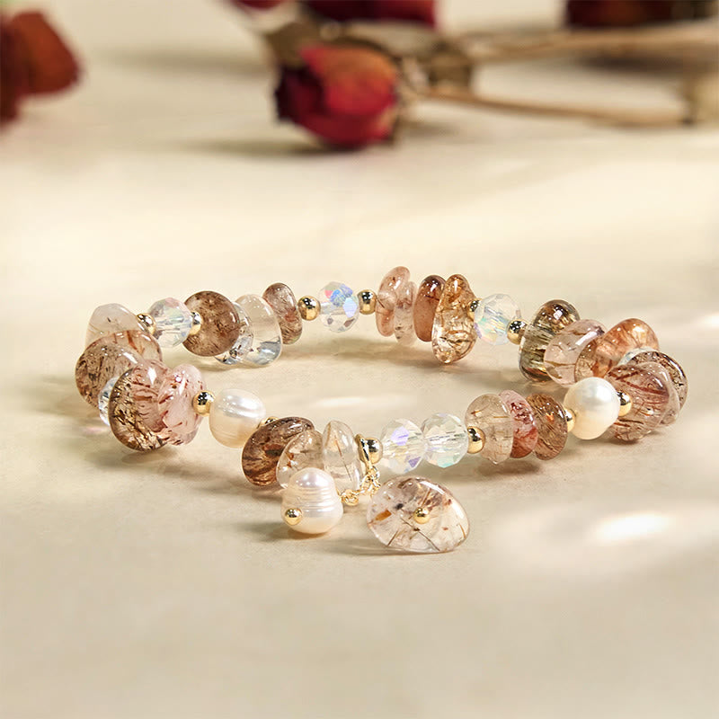 Foviel Natural Super Seven Crystal Irregular Small Pieces Positive Bracelet