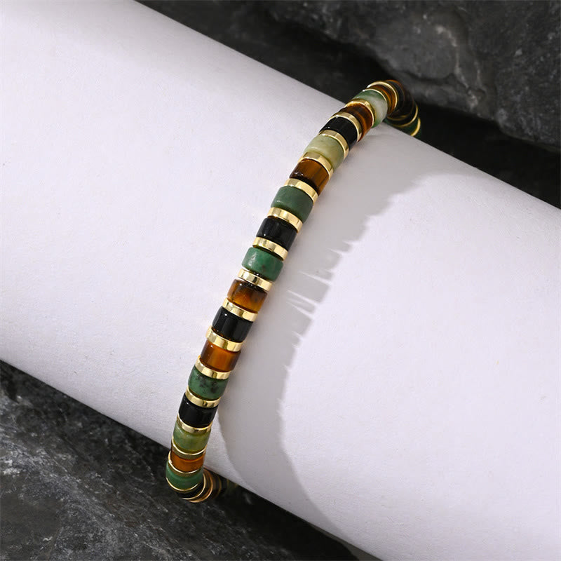 Foviel Natürliche Hematite Tigerauge Stones Unterstützung Armband